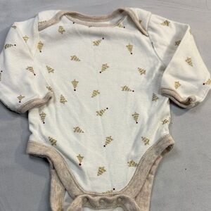 Old Navy - Cozy Cream and Gold Baby Long Sleeve Onesie
